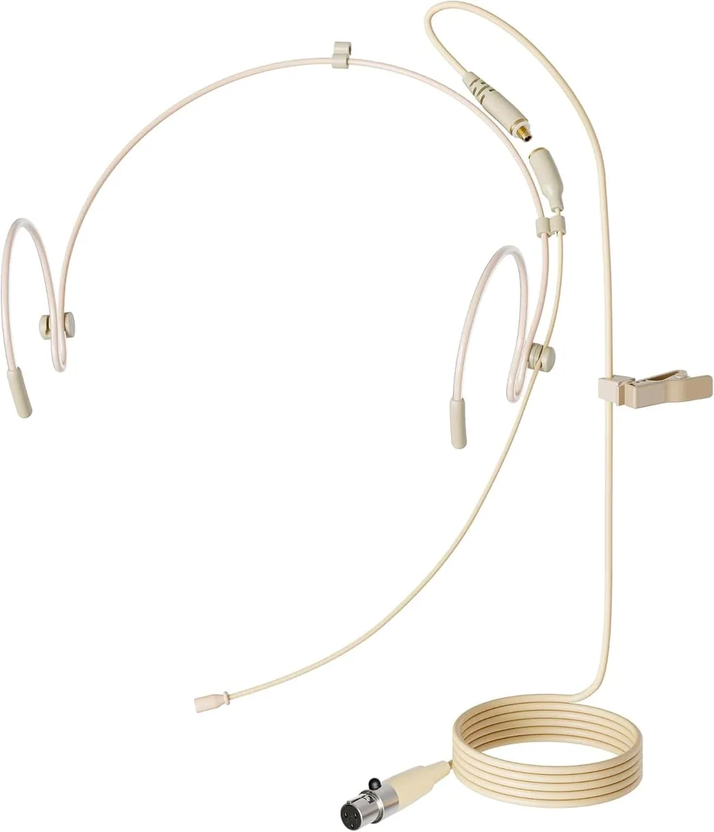 Casque-micro Serre-tête J K Micro Compatible Sennheiser Sans Fil - Micro Omnidirectionnel, Léger, Prise 3.5mm - Pour Animateurs, Musiciens, Présentateurs