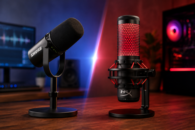 Shure MV7 vs HyperX QuadCast: Which USB Microphone Is Better for Streaming, Gaming, and Podcasting?